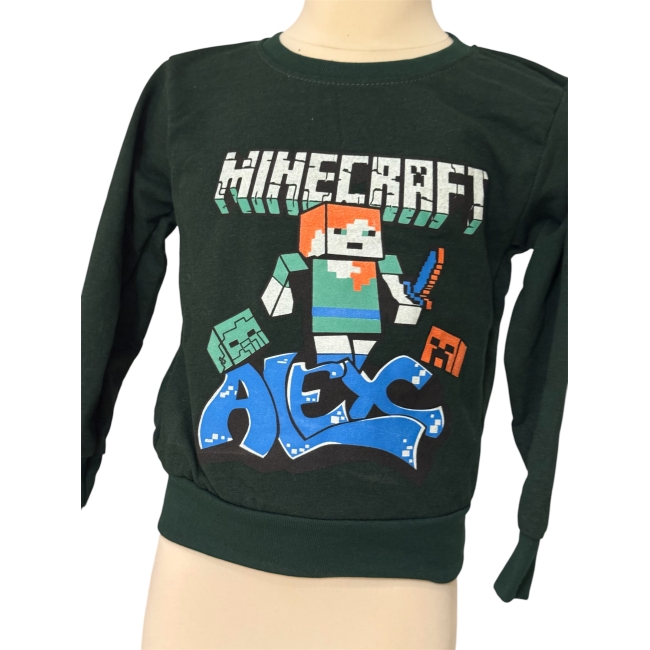 Bluza zielona motyw minecraft z bawełny 104